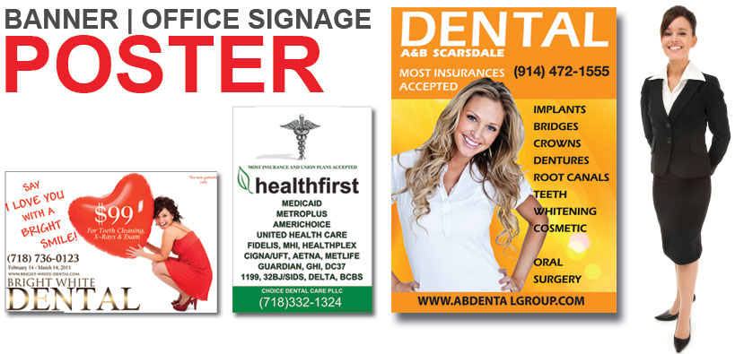 dental arts press banner poster office signage